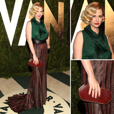 January Jones at Vanity Fair Oscars Party 2012