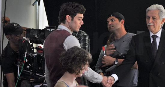 Adam Brody shook hands with a costar.
Adam Brody shook hands with a costar.