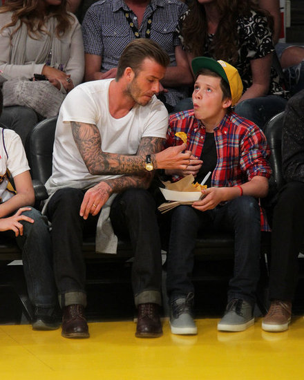 David Beckham Treats Birthday Boy Brooklyn to a Lakers Game