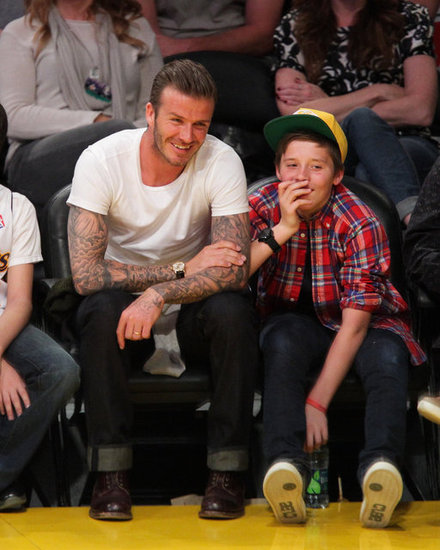 David Beckham Treats Birthday Boy Brooklyn to a Lakers Game