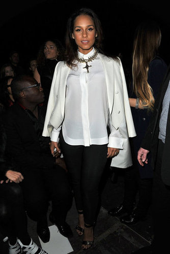 Alicia Keys kept it chic and simple, but chose a opulent gold cross necklace for Givenchy.
Alicia Keys kept it chic and simple, but chose a opulent gold cross necklace for Givenchy.
