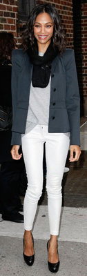Zoe Saldana in White Jeans