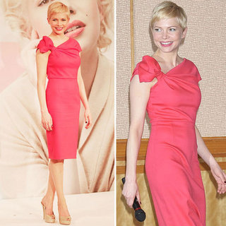 Michelle Williams is Pretty in Pink Valentino at the Tokyo My Week with Marilyn Press Conference: Shop Her Cool Shift!
