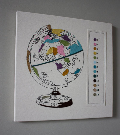 Paint-by-Number Globe Wall Art
