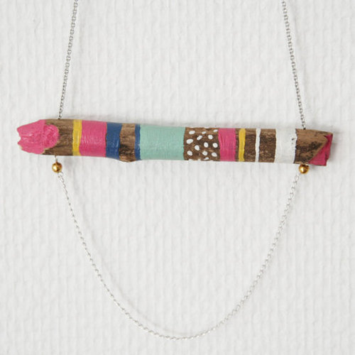 Wood connected necklace VI