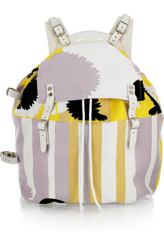 Diane von Furstenberg | Printed canvas and leather backpack | NET-A-PORTER.COM