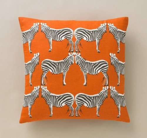 Zebra Tangerine Pillow