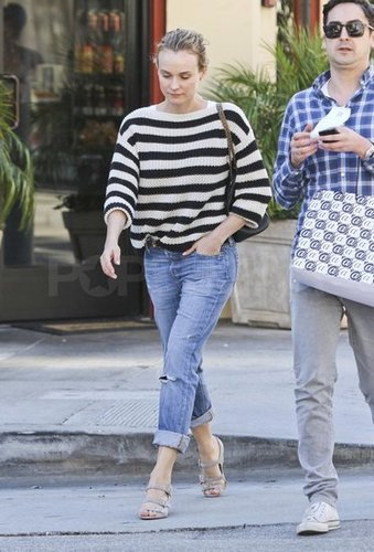Diane Kruger Shops in Stripes