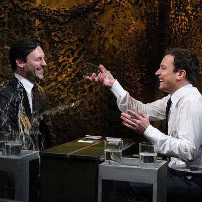 Jon Hamm Jimmy Fallon Water Fight