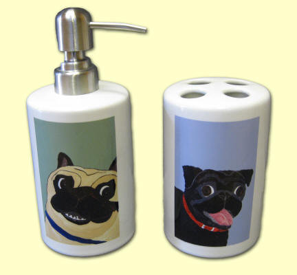 Pugs in Bathroom Pugs in Bathroom