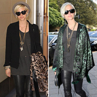 Ashlee Simpson Green Leopard Cardigan