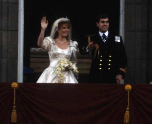 Prince Andrew, Duke of York, and Sarah Ferguson, Duchess of York, celebrated their wedding at Buckingham Palace in July 1986.
Prince Andrew, Duke of York, and Sarah Ferguson, Duchess of York, celebrated their wedding at Buckingham Palace in July 1986.