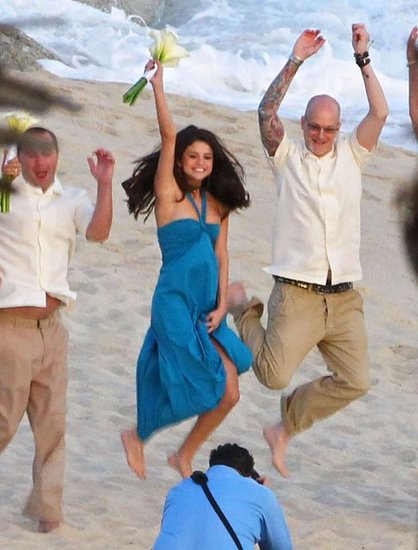 Selena Gomez posed for a photographer at her friend's Mexico beach nuptials in December 2011.
Selena Gomez posed for a photographer at her friend's Mexico beach nuptials in December 2011.