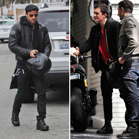 Orlando Bloom Meets Up With Justin Theroux For a Motorcycle Ride Orlando Bloom Meets Up With Justin Theroux For a Motorcycle Ride