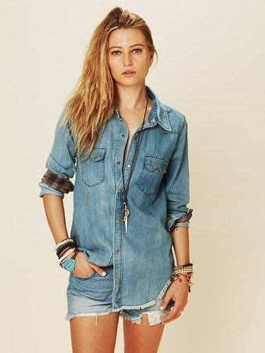 Free People True Grit Denim Top