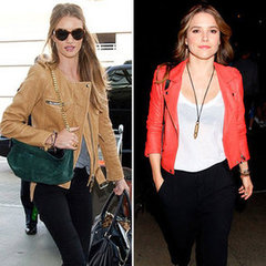 Rosie Huntington-Whiteley Tan Leather Jacket