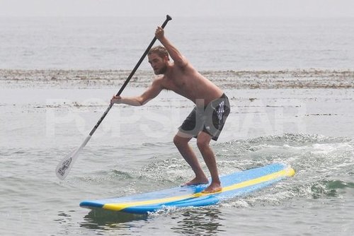 Robert Pattinson went shirtless in Malibu.
Robert Pattinson went shirtless in Malibu.