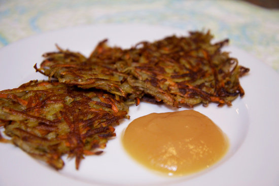 Who says latkes are just for Hanukkah? Carrot rosemary potato latkes make for a happy and healthier version of the much-adored appetizer anytime of the year.
Who says latkes are just for Hanukkah? Carrot rosemary potato latkes make for a happy and healthier version of the much-adored appetizer anytime of the year.