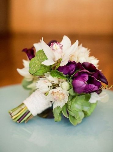 Purple and Green Flowers From Bride to Flower Girl to Ring Bearer