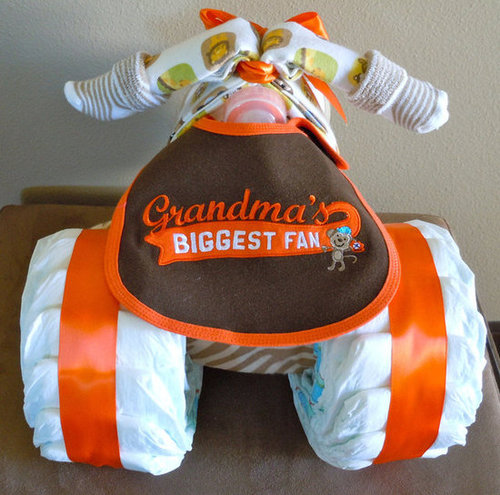 Monkey Tricycle Diaper Cake Monkey Tricycle Diaper Cake