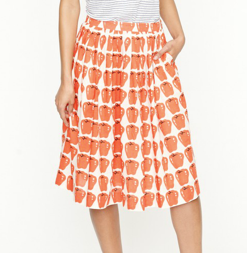 If Dolce and Gabbana's red pepper skirt makes you swoon, this skirt is the next best thing.
J Crew Pleated Jardin Skirt In Delicious Apple ($128)
If Dolce and Gabbana's red pepper skirt makes you swoon, this skirt is the next best thing.
J Crew Pleated Jardin Skirt In Delicious Apple ($128)