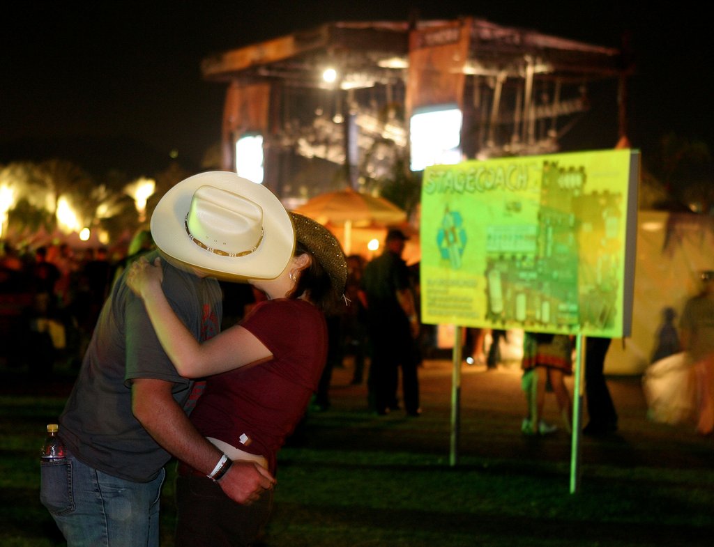 A cowboy kissed his girl at the Stagecoach Music Festival in Indio, CA.
A cowboy kissed his girl at the Stagecoach Music Festival in Indio, CA.