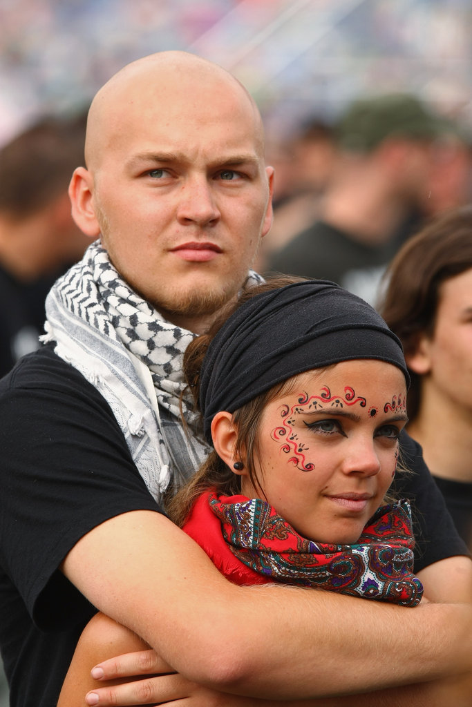 Fans embraced during a performance at the International Woodstock Festival in Kostrzyn, Poland.
Fans embraced during a performance at the International Woodstock Festival in Kostrzyn, Poland.