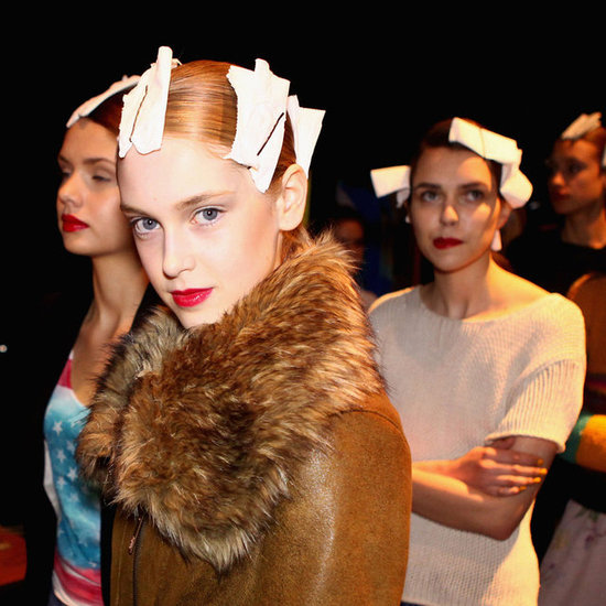 A ponytail is a great way of emphasising the face according to Nader. “It really highlights the neck, cheekbones and eyes.”
Nader was using an old blush brush backstage to smooth flyaways. Spray hairspray directly onto the blusher brush and glide that over the hair. A ponytail is a great way of emphasising the face according to Nader. “It really highlights the neck, cheekbones and eyes.”
Nader was using an old blush brush backstage to smooth flyaways. Spray hairspray directly onto the blusher brush and glide that over the hair.