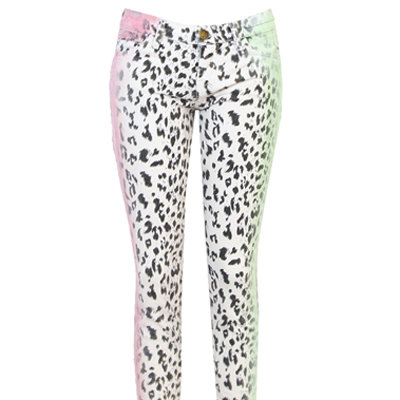 Cheryl Cole's Current/Elliott Stiletto Neon Leopard Print Jeans