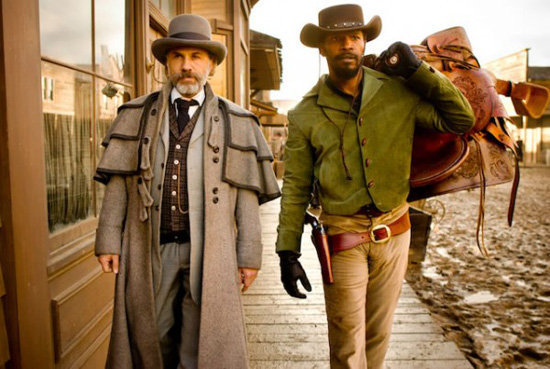 Christoph Waltz as Dr. King Schultz and Jamie Foxx as Django in Django Unchained.
Photos courtesy of The Weinstein Co.
Christoph Waltz as Dr. King Schultz and Jamie Foxx as Django in Django Unchained.
Photos courtesy of The Weinstein Co.
