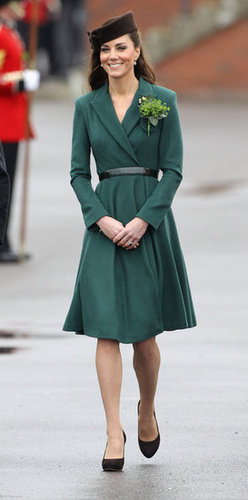 For St. Patrick's Day, Kate made us green with envy in an Emilia Wickstead coat dress and LK Bennett pumps.
For St. Patrick's Day, Kate made us green with envy in an Emilia Wickstead coat dress and LK Bennett pumps.