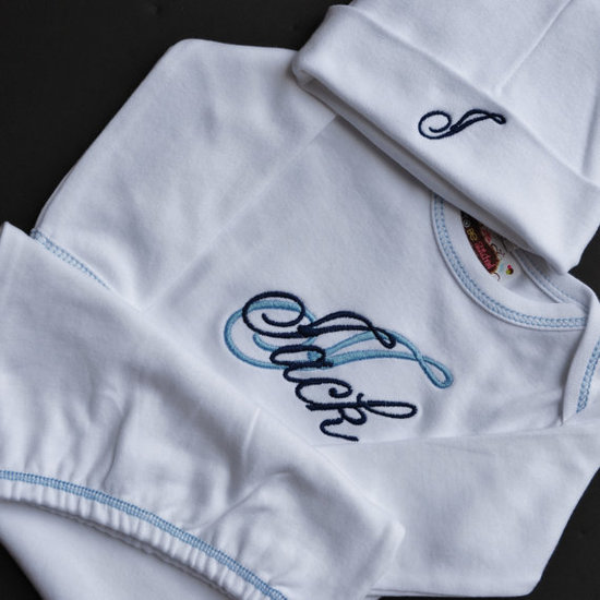 To Be Stitched Monogrammed Layette Set