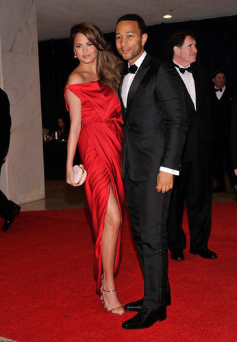 John Legend posed in his tux on the red carpet.
John Legend posed in his tux on the red carpet.