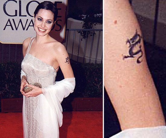 Angelina Jolie had a dragon tattoo in the 1990s but has since had it removed. At one point, she had three dragon tattoos.
Angelina Jolie had a dragon tattoo in the 1990s but has since had it removed. At one point, she had three dragon tattoos.