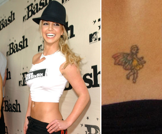 Britney Spears's first ink was a fairy on the small of her back.
Britney Spears's first ink was a fairy on the small of her back.