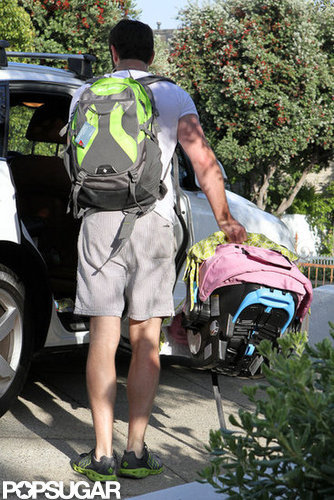 Josh Kelley loaded his baby daughter into the car after a visit at a friend's house in LA.
Josh Kelley loaded his baby daughter into the car after a visit at a friend's house in LA.