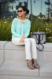 Mint & Distressed white