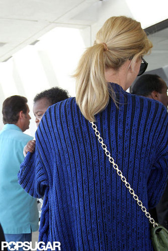 Charlize Theron arrived at the airport in LA holding son Jackson.
Charlize Theron arrived at the airport in LA holding son Jackson.
