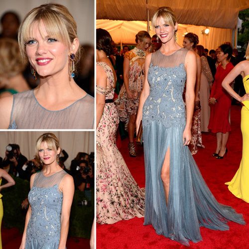 Pictures of Brooklyn Decker in Blue Tory Burch Dress on the Red Carpet at the 2012 Met Costume Institue Gala