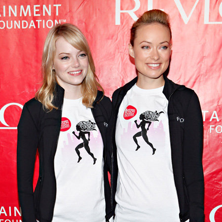 Emma Stone and Olivia Wilde Pictures at Revlon Walk For Women Event in NYC
