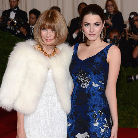 Anna Wintour in Prada Pictures with Bee Shaffer in Erdem at 2012 Met Gala