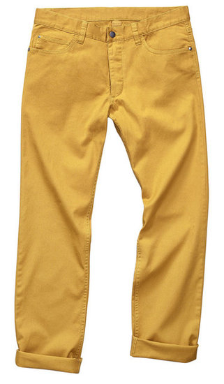 mustard and white striped pants