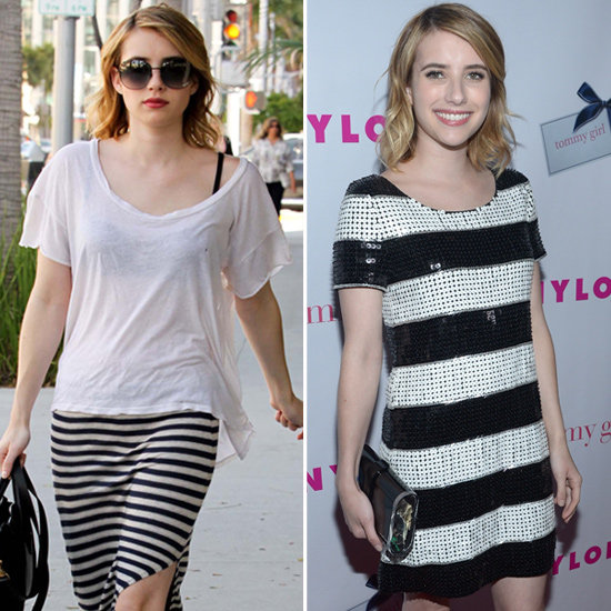 Emma Roberts in Black and White Stripes Emma Roberts in Black and White Stripes