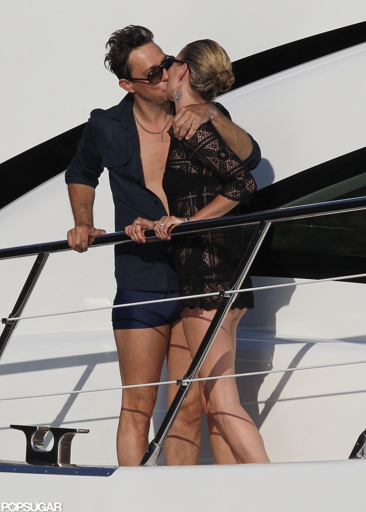 Kate Moss and Jamie Hince embraced on the deck of their yacht during their July 2011 honeymoon to Corsica.
Kate Moss and Jamie Hince embraced on the deck of their yacht during their July 2011 honeymoon to Corsica.