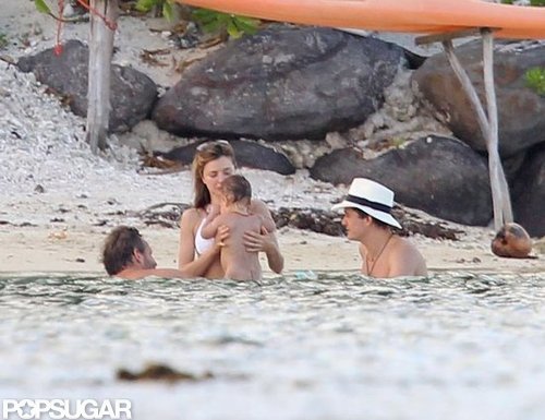 Miranda Kerr and Orlando Bloom took baby Flynn for a swim in Bora Bora.
Miranda Kerr and Orlando Bloom took baby Flynn for a swim in Bora Bora.