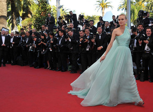 Diane Kruger made her entrance at the festival's opening ceremony in aqua Giambattista Valli Couture.
Diane Kruger made her entrance at the festival's opening ceremony in aqua Giambattista Valli Couture.