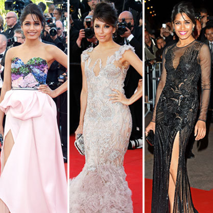 Freida Pinto and Eva Longoria Dresses at Cannes Film Festival