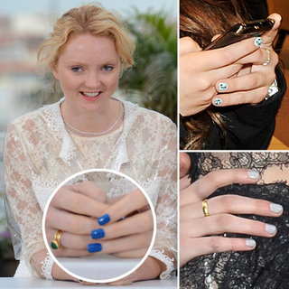 Lily Cole, Kristen Stewart, Chloe Green in Blue Nail Polish
