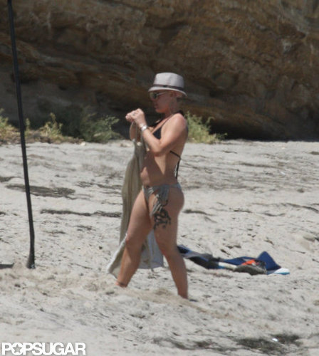 Bikini-Clad Pink Hangs at the Beach Over the Weekend Bikini-Clad Pink Hangs at the Beach Over the Weekend