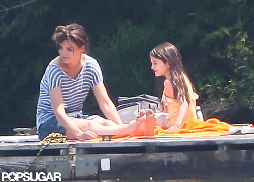 Katie Holmes took her daughter, Suri Cruise, to a pond for a swim while on a break from filming.
Katie Holmes took her daughter, Suri Cruise, to a pond for a swim while on a break from filming.